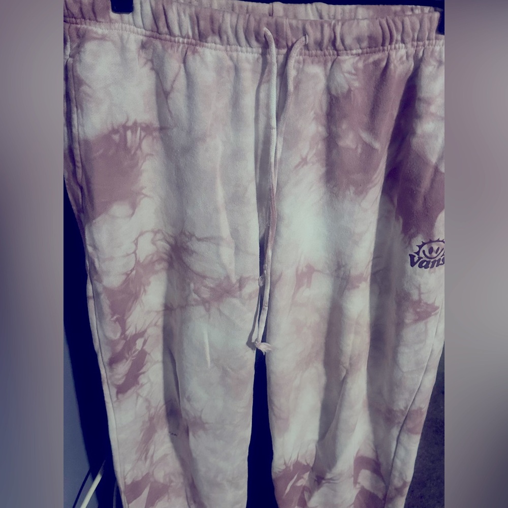 Vans Pink Tie-Dye Sweatsuit Hoodie with Matching Joggers Medium - Picture 7 of 9